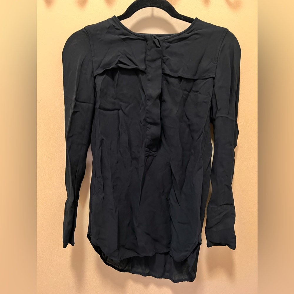 Women’s J Crew Blouse Black Long Sleeves Size 00